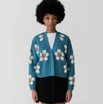 Load image into Gallery viewer, 'Daisy' Floral Cropped Cardigan - Velantris