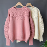 Load image into Gallery viewer, 'Faye' Pink Floral Balloon Sleeves Jumper - Velantris