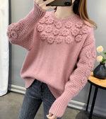 Load image into Gallery viewer, 'Faye' Pink Floral Balloon Sleeves Jumper - Velantris