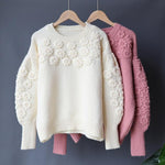 Load image into Gallery viewer, 'Faye' Pink Floral Balloon Sleeves Jumper - Velantris