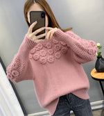 Load image into Gallery viewer, 'Faye' Pink Floral Balloon Sleeves Jumper - Velantris