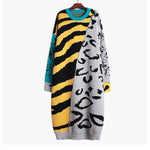 Load image into Gallery viewer, 'Jessy' Mixed Animal Prints Sweater Dress - Velantris