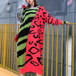 Load image into Gallery viewer, 'Jessy' Mixed Animal Prints Sweater Dress - Velantris