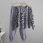 Load image into Gallery viewer, 'Cecilia' Fine Knit Leopard Print Loungewear Set