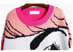 Load image into Gallery viewer, 'Angel' Retro Face Print Sweater Dress