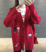 Load image into Gallery viewer, 'Head In The Clouds' Printed V-Neck Cardigan