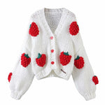 Load image into Gallery viewer, 'Raspberry Sorbet' Chunky Knit Cropped Cardigan