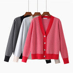 Load image into Gallery viewer, 'Jacky' Chevron V-Neck Cardigan