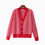 Load image into Gallery viewer, 'Jacky' Chevron V-Neck Cardigan