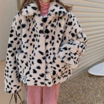 Load image into Gallery viewer, 'Simone' Black and White Dalmatian Print Faux Fur Coat