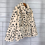Load image into Gallery viewer, 'Simone' Black and White Dalmatian Print Faux Fur Coat