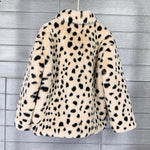 Load image into Gallery viewer, 'Simone' Black and White Dalmatian Print Faux Fur Coat