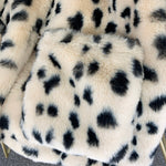 Load image into Gallery viewer, 'Simone' Black and White Dalmatian Print Faux Fur Coat