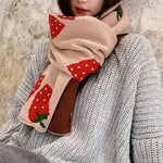 Load image into Gallery viewer, 'Sweet Strawberries' Oversized Knit Scarf - Velantris