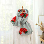Load image into Gallery viewer, 'Sweet Strawberries' Oversized Knit Scarf - Velantris