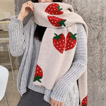Load image into Gallery viewer, 'Sweet Strawberries' Oversized Knit Scarf - Velantris