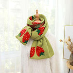 Load image into Gallery viewer, 'Sweet Strawberries' Oversized Knit Scarf - Velantris