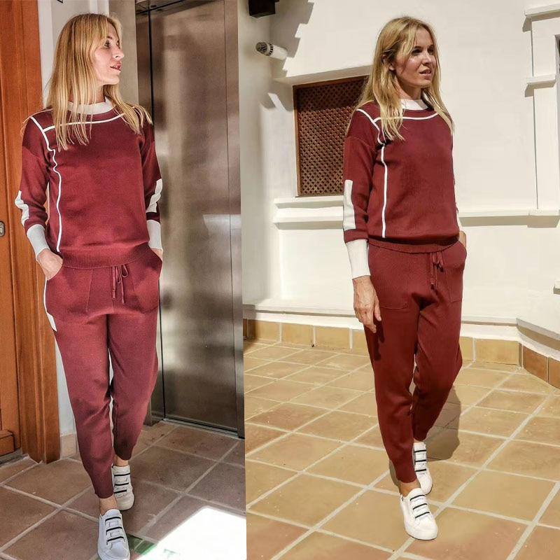 Contrast Details Fine Knit Loungewear Set - Velantris