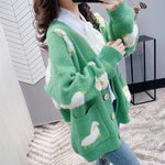 Load image into Gallery viewer, &#39;Counting Sheep&#39; V-Neck Knit Cardigan - Velantris
