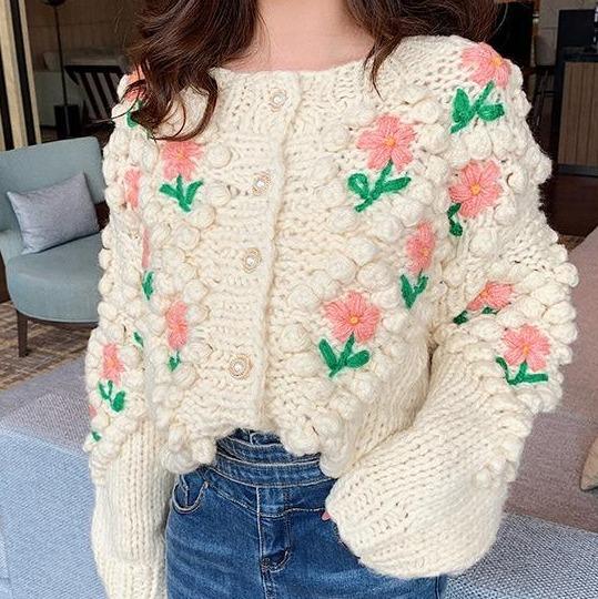 'Flora' Embroidered Cardigan - Velantris