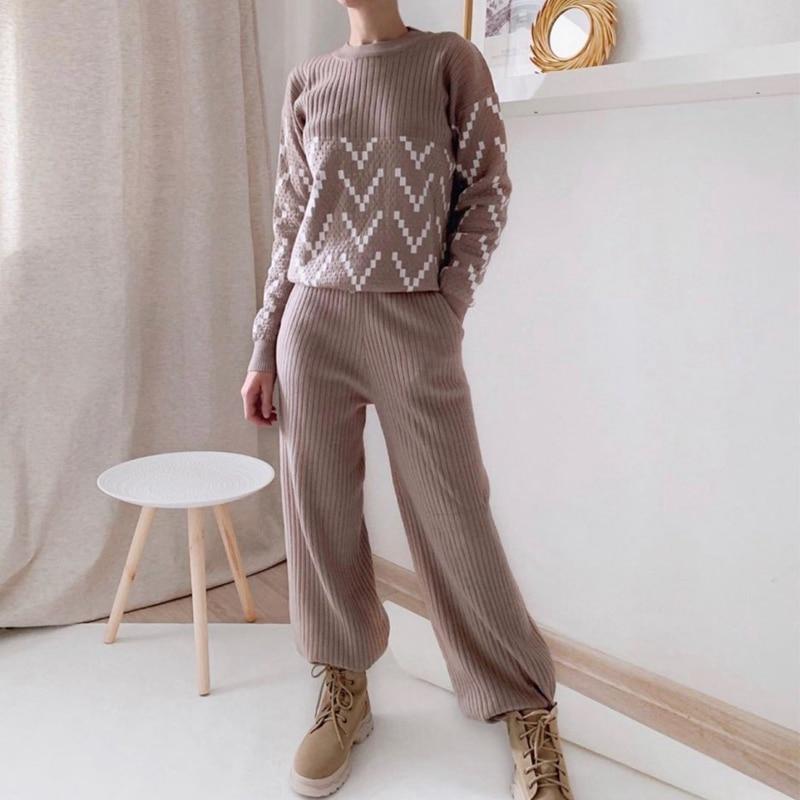 Geometric Jacquard Loungewear Set - Velantris