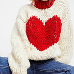 Load image into Gallery viewer, &#39;Heart to Heart&#39; Chunky Knit Cream Jumper
