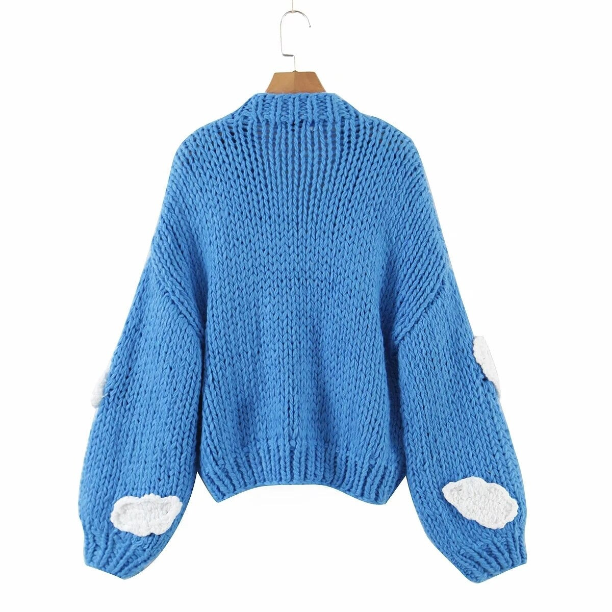 'Sky' Chunky Knit Cropped Cardigan