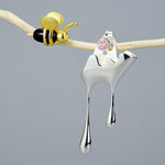 Load image into Gallery viewer, &#39;Honey Bee&#39; Handmade Gold Plated Earrings - Velantris
