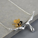 Load image into Gallery viewer, &#39;Honey Bee&#39; Handmade Gold Plated Necklace - Velantris
