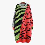 Load image into Gallery viewer, &#39;Jessy&#39; Mixed Animal Prints Sweater Dress - Velantris
