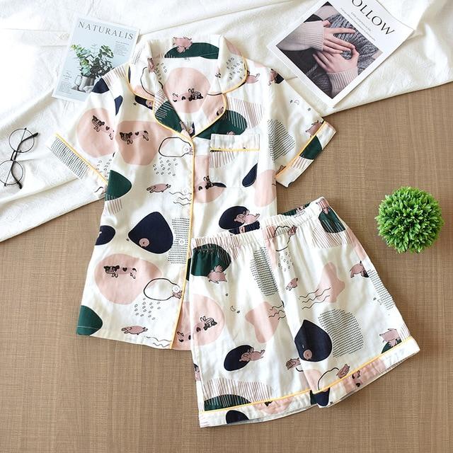 'Pig Beach' Shorts Pyjamas - Velantris