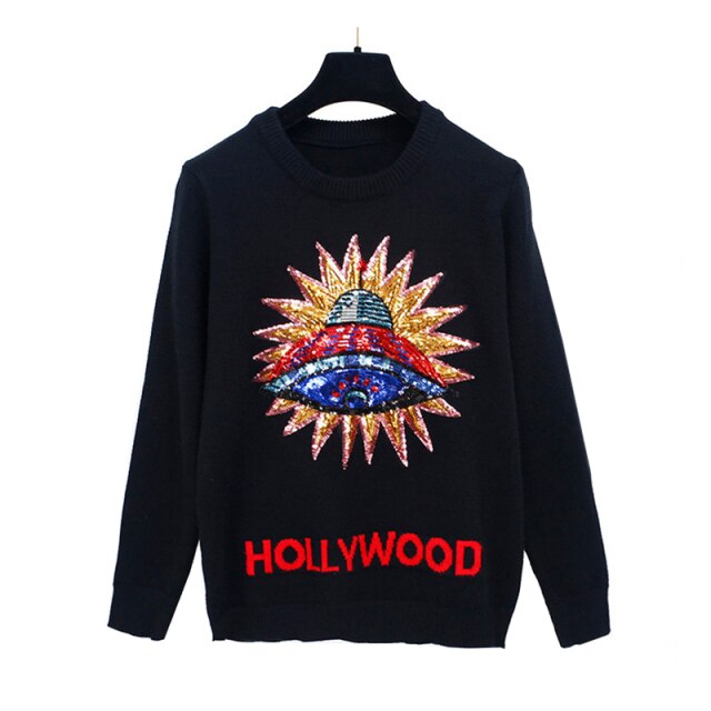 'Hollywood' Sequined UFO Jumper