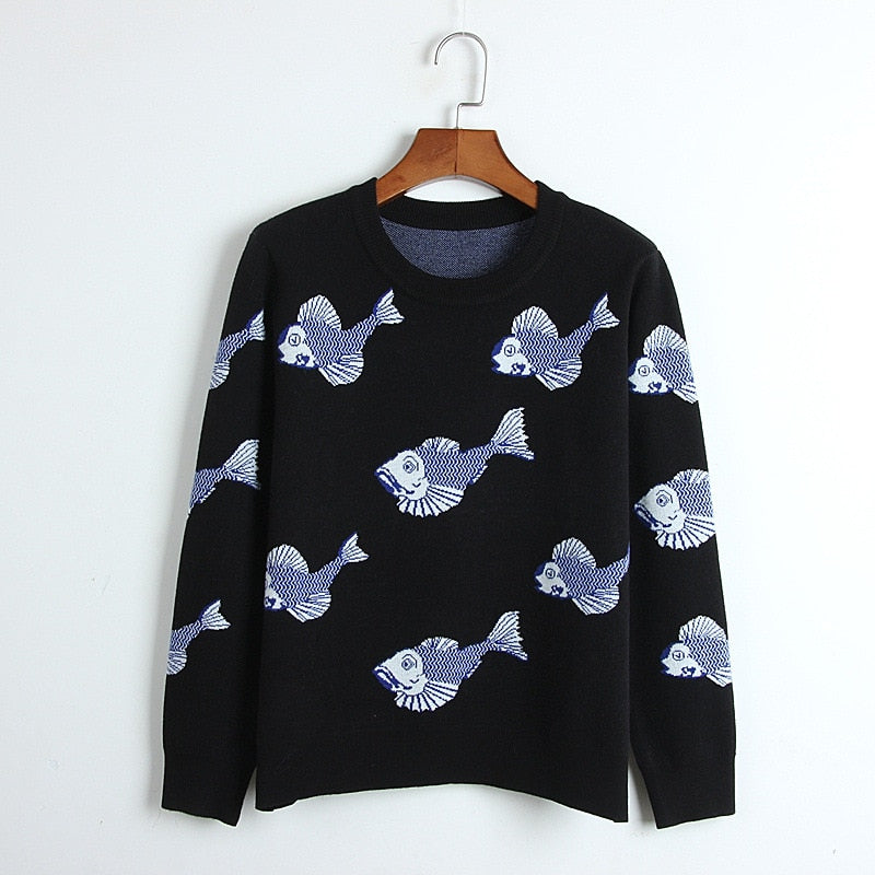 'Under The Sea' Fish Print Jumper