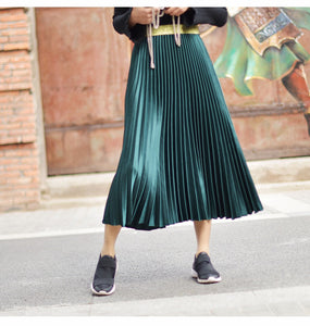 'Fiona' Metallic Pleated Skirt