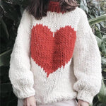 Load image into Gallery viewer, &#39;Heart to Heart&#39; Chunky Knit Cream Jumper
