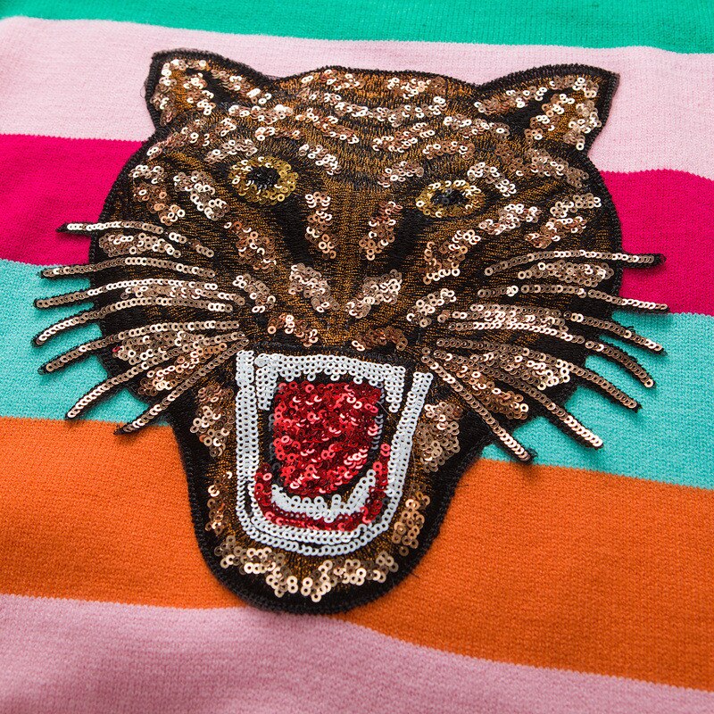 'Roar' Sequin Tiger Rainbow Jumper