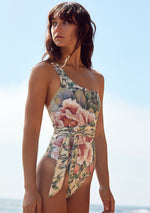 Load image into Gallery viewer, &#39;Siren&#39; One Shoulder One Piece Floral Swimsuit
