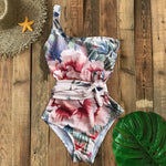 Load image into Gallery viewer, &#39;Siren&#39; One Shoulder One Piece Floral Swimsuit
