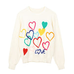 Load image into Gallery viewer, &#39;Rainbow Hearts&#39; Fine Knit Jumper
