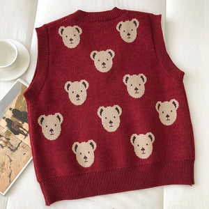 'Paddington' V-Neck Knitted Vest