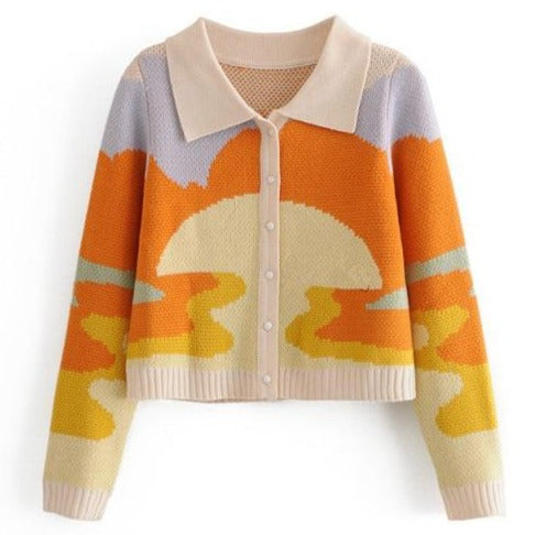 'Tequila Sunrise' Cropped Cardigan