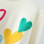 Load image into Gallery viewer, &#39;Rainbow Hearts&#39; Fine Knit Jumper
