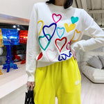 Load image into Gallery viewer, &#39;Rainbow Hearts&#39; Fine Knit Jumper
