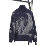 Load image into Gallery viewer, &#39;Peter Pan&#39; Navy Turtleneck Sweater
