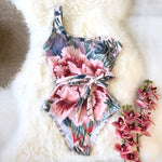 Load image into Gallery viewer, &#39;Siren&#39; One Shoulder One Piece Floral Swimsuit
