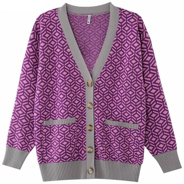 'Sofia' Diamond Print Cardigan