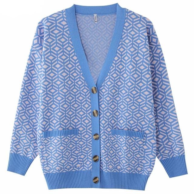 'Sofia' Diamond Print Cardigan