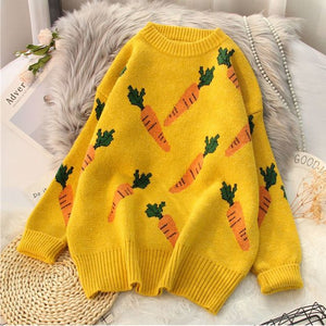 Carrot Print Knit Jumper