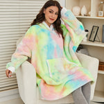 Load image into Gallery viewer, &#39;Fluffie&#39; Tie Dye Print Giant Hoodie with Sherpa Lining
