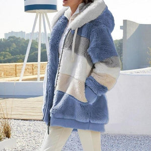 'Lara' Fluffy Fleece Hooded Jacket